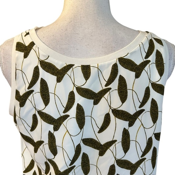 Brooks Brothers Crewneck Sleeveless Botanical Leaf Print Tank Top Women’s SZ 6 - Picture 5 of 8